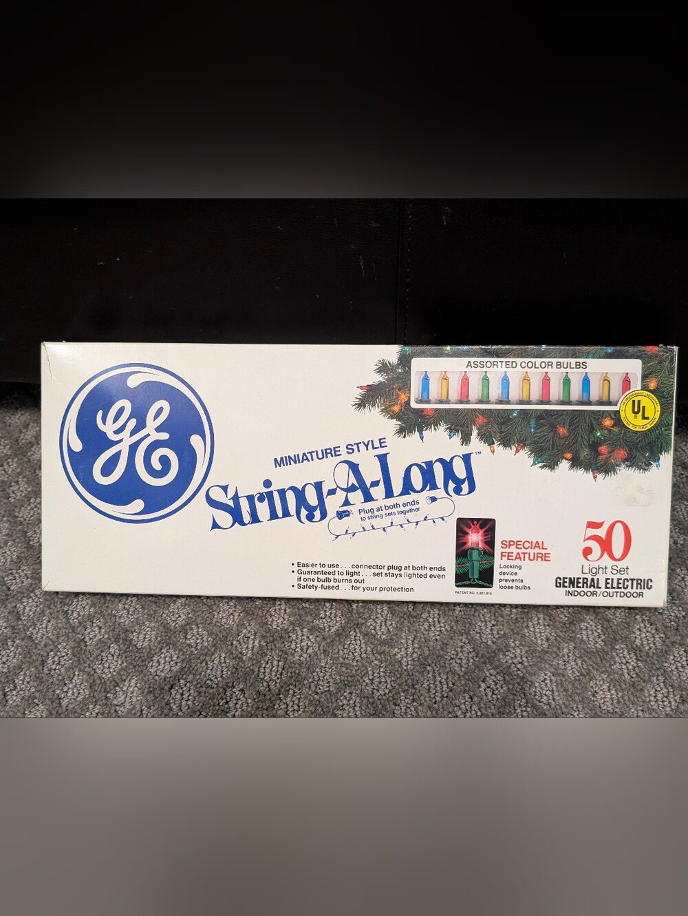 NEW IN BOX 1980's GE String-A-Long 50 Multicolor Nostalgic Mini Christmas Lights